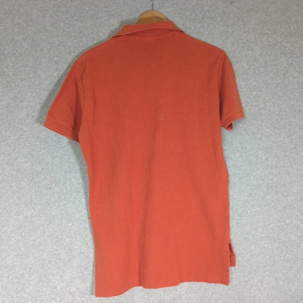 Vtg Ralph Lauren Polo Golf Shirt Mens M‎ Orange Pony Casual Short Sleeve Preppy